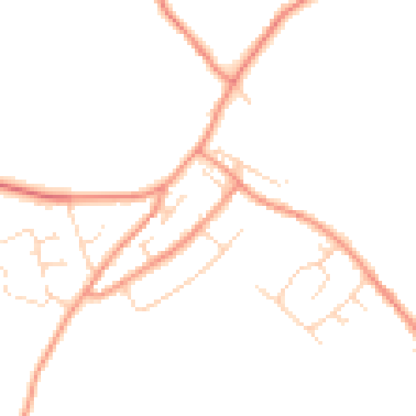 Daytime road noise heatmap for DE12 6QD