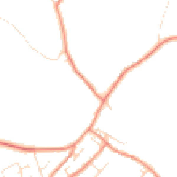 Daytime road noise heatmap for DE12 6RP