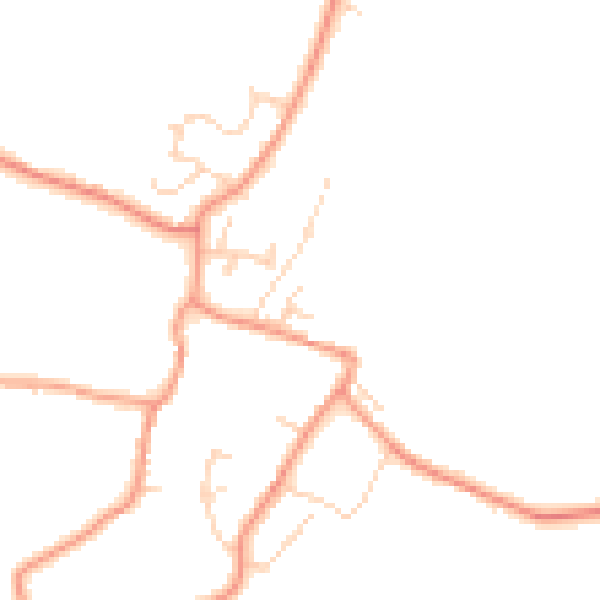 Daytime road noise heatmap for DE12 7AB