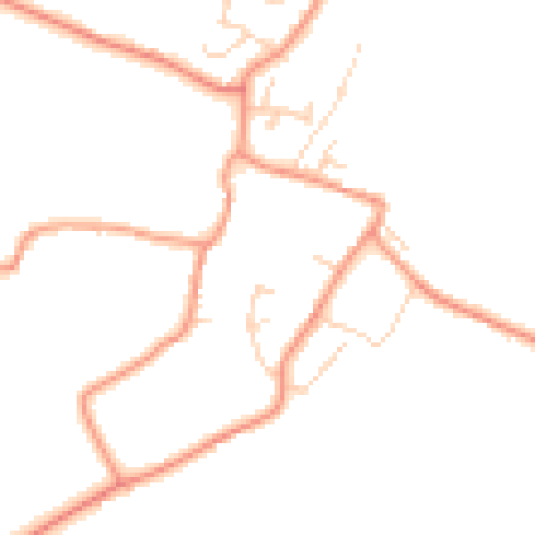 Daytime road noise heatmap for DE12 7AX