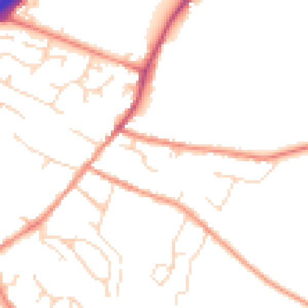 Daytime road noise heatmap for DE12 7AZ