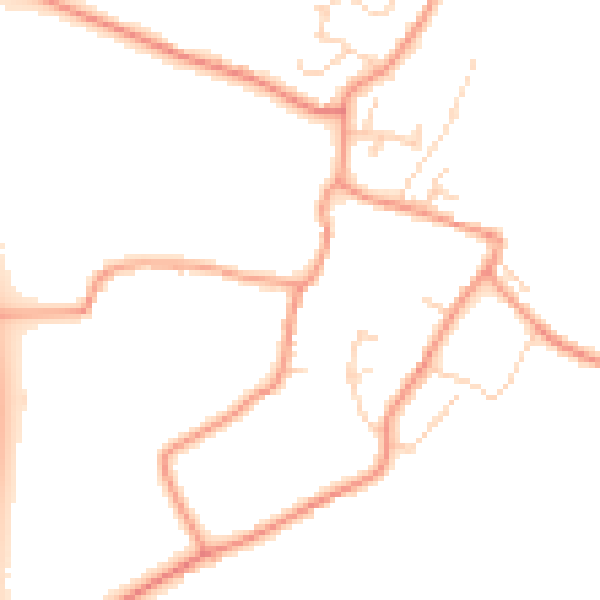 Daytime road noise heatmap for DE12 7BB