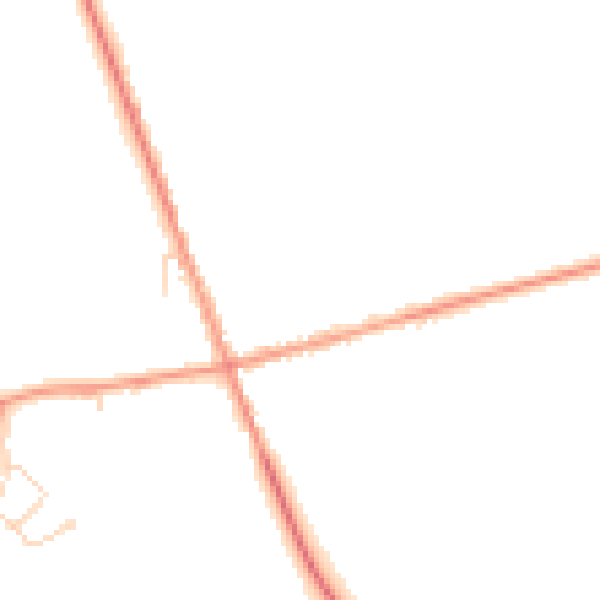 Daytime road noise heatmap for DE12 7FN