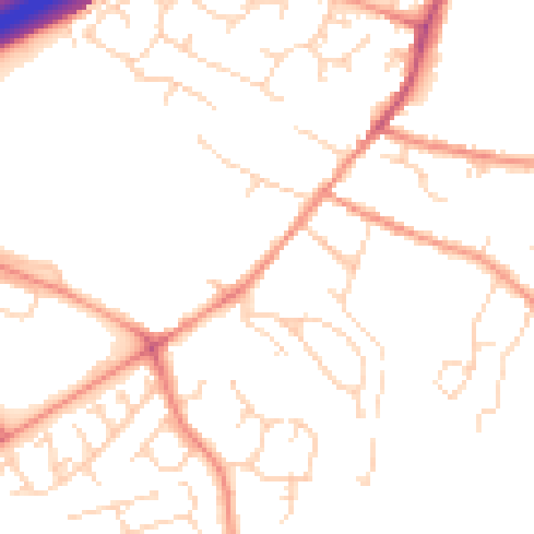 Daytime road noise heatmap for DE12 7HR