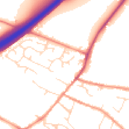 Daytime road noise heatmap for DE12 7JX