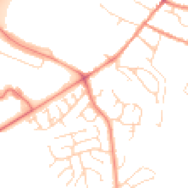 Daytime road noise heatmap for DE12 7LY