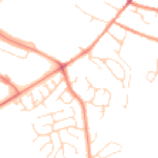Daytime road noise heatmap for DE12 7LZ