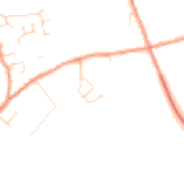 Daytime road noise heatmap for DE12 7QA
