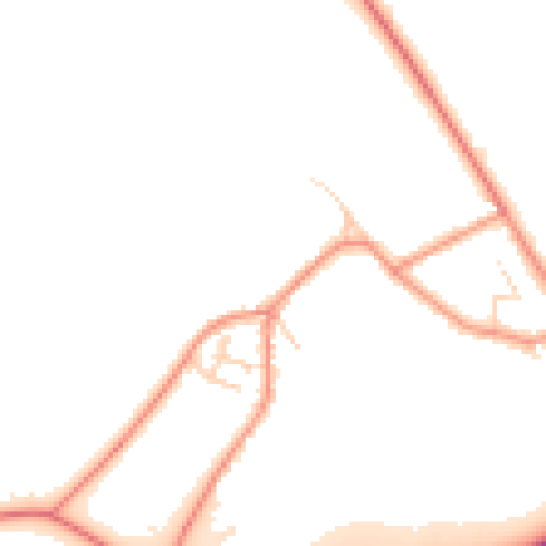 Daytime road noise heatmap for DE12 7QN