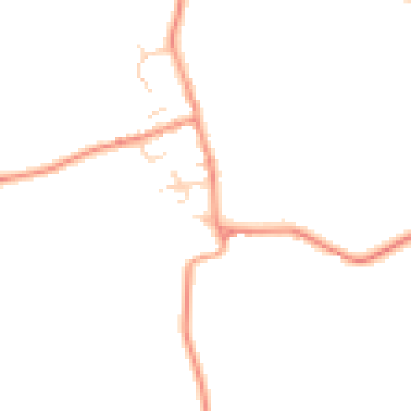 Daytime road noise heatmap for DE12 8BZ