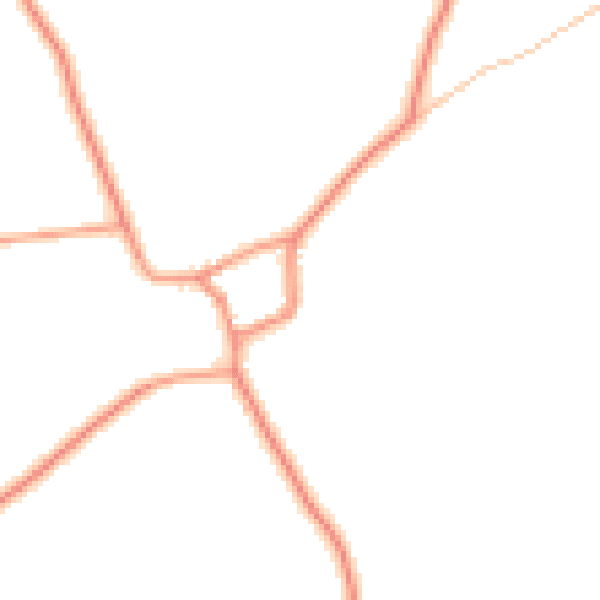 Daytime road noise heatmap for DE12 8ED