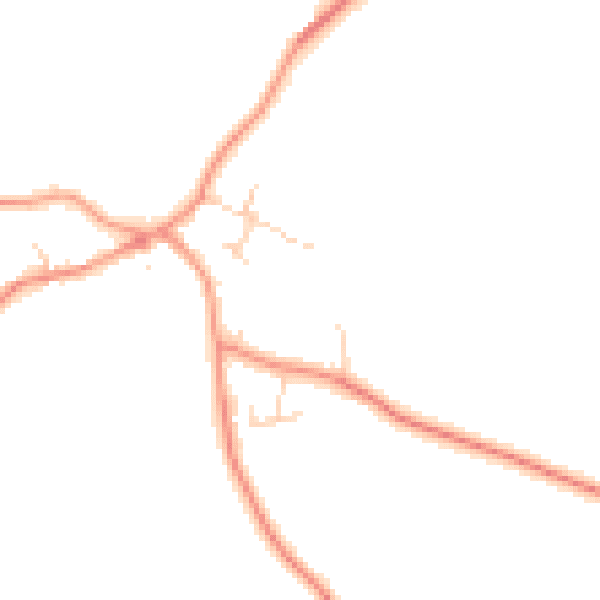 Daytime road noise heatmap for DE12 8NG