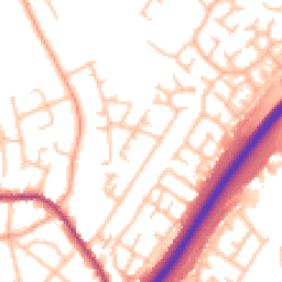 Daytime road noise heatmap for DE13 0AF