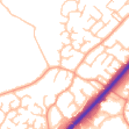 Daytime road noise heatmap for DE13 0AP