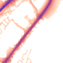 Daytime road noise heatmap for DE13 0DP