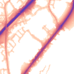 Daytime road noise heatmap for DE13 0DT