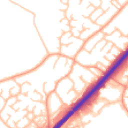 Daytime road noise heatmap for DE13 0EQ