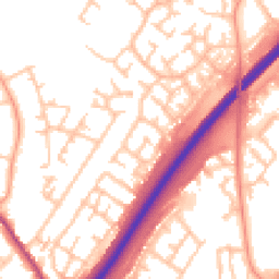 Daytime road noise heatmap for DE13 0WQ