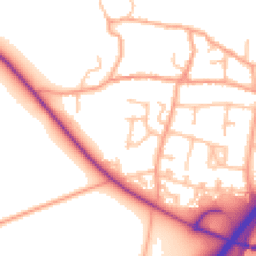 Daytime road noise heatmap for DE13 7EL