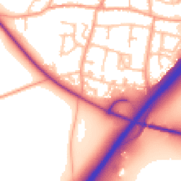 Daytime road noise heatmap for DE13 7FF
