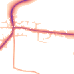 Daytime road noise heatmap for DE13 7HY