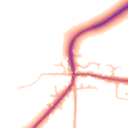 Daytime road noise heatmap for DE13 7JN