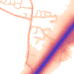Daytime road noise heatmap for DE13 8HG