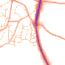 Daytime road noise heatmap for DE13 9LJ