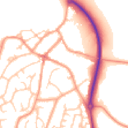 Daytime road noise heatmap for DE13 9NR