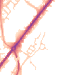 Daytime road noise heatmap for DE14 1DX