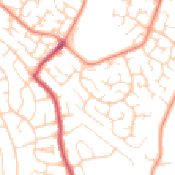 Daytime road noise heatmap for DE21 2BD