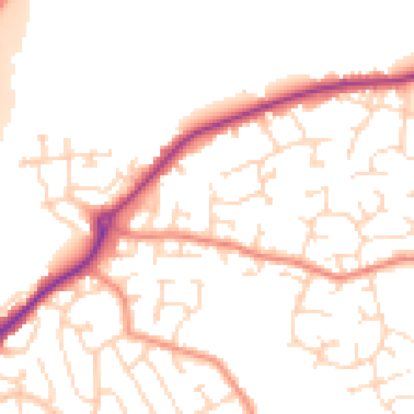 Daytime road noise heatmap for DE21 2BH