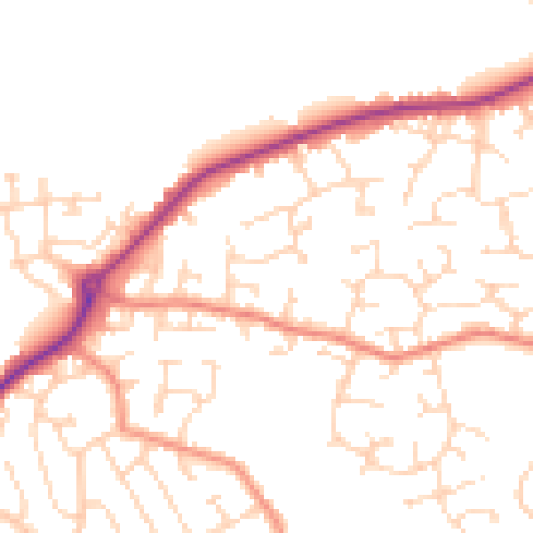 Daytime road noise heatmap for DE21 2BL