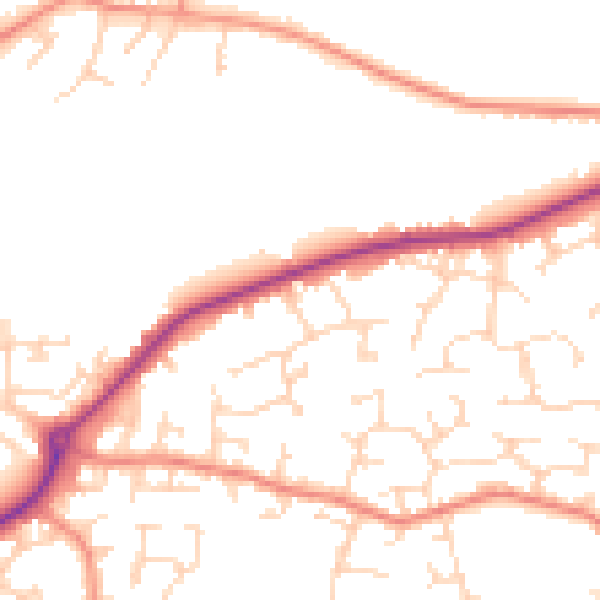 Daytime road noise heatmap for DE21 2BR
