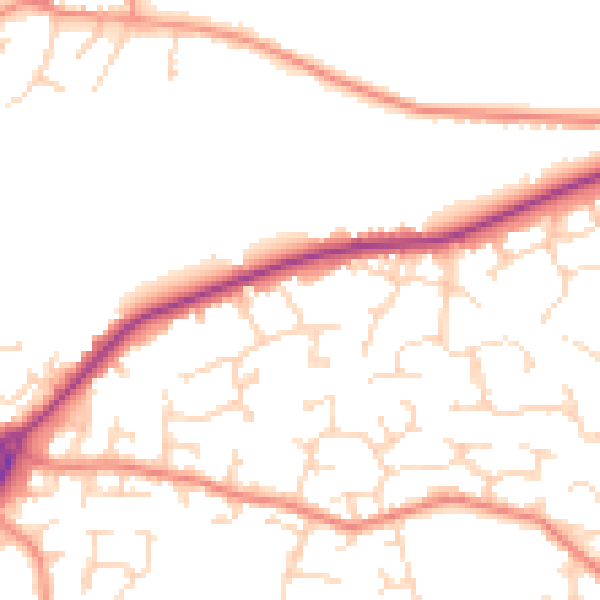 Daytime road noise heatmap for DE21 2BT