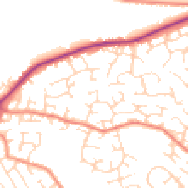 Daytime road noise heatmap for DE21 2DL