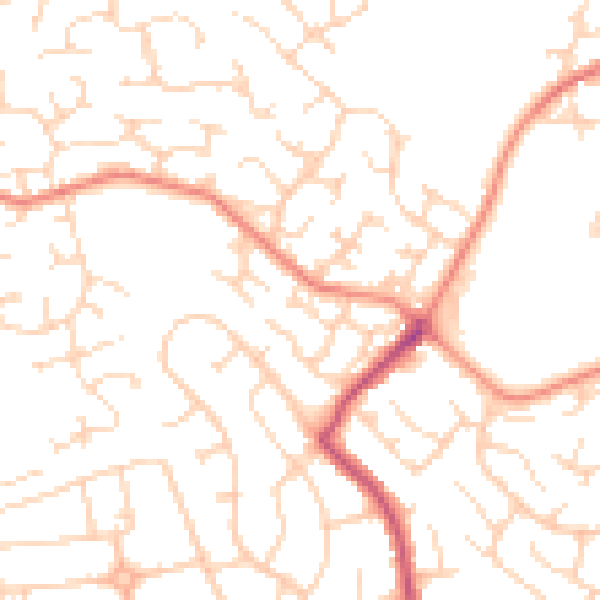 Daytime road noise heatmap for DE21 2DN