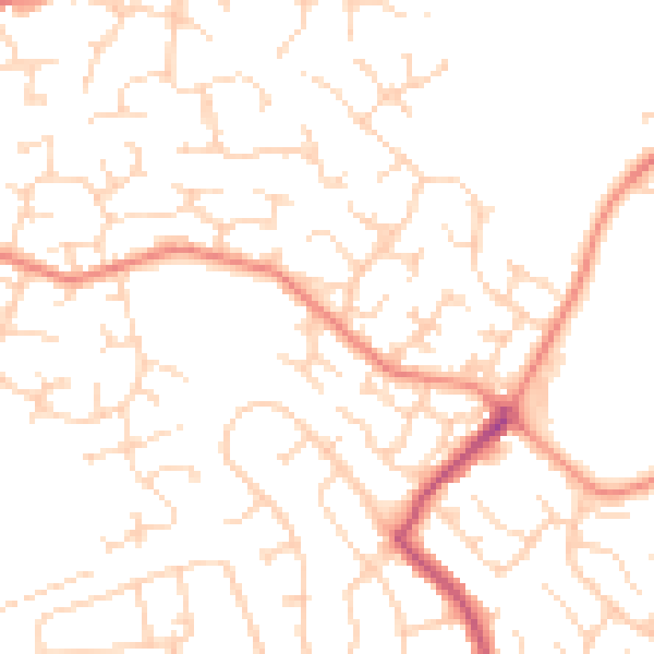 Daytime road noise heatmap for DE21 2DR