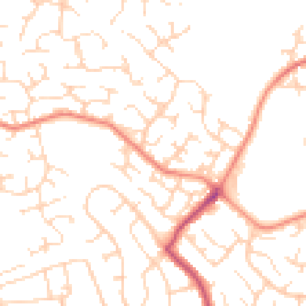 Daytime road noise heatmap for DE21 2DW
