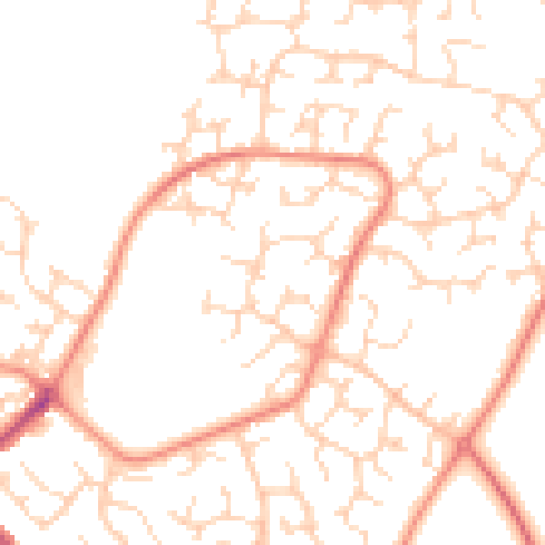 Daytime road noise heatmap for DE21 2QF