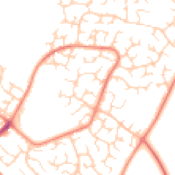 Daytime road noise heatmap for DE21 2QG