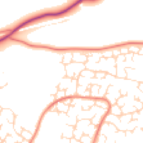Daytime road noise heatmap for DE21 2SL