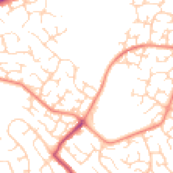 Daytime road noise heatmap for DE21 2ST