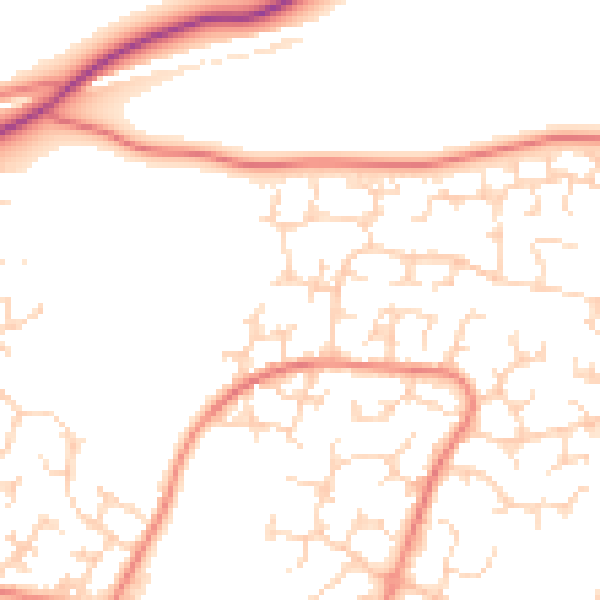 Daytime road noise heatmap for DE21 2SZ