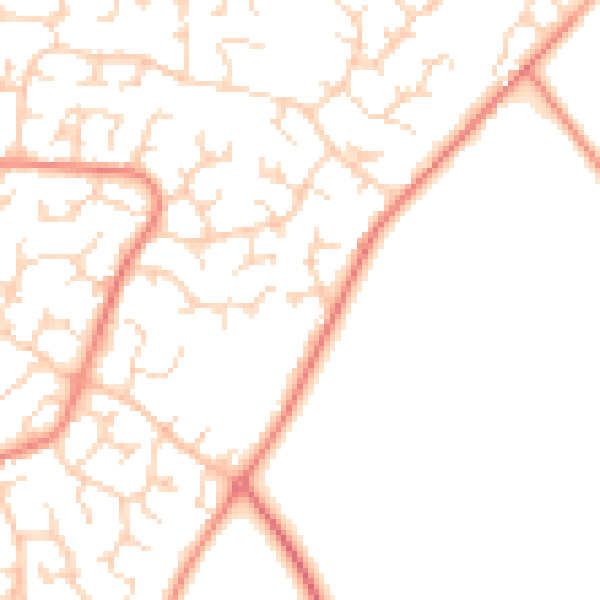 Daytime road noise heatmap for DE21 2TY