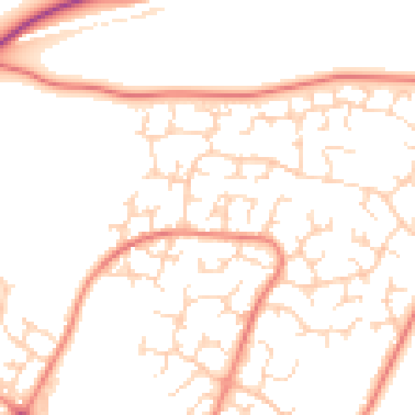 Daytime road noise heatmap for DE21 2UG