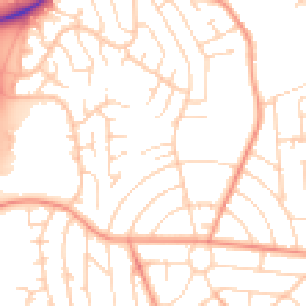 Daytime road noise heatmap for DE21 4BP