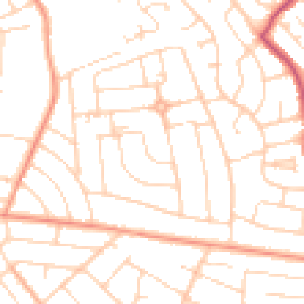 Daytime road noise heatmap for DE21 4HY