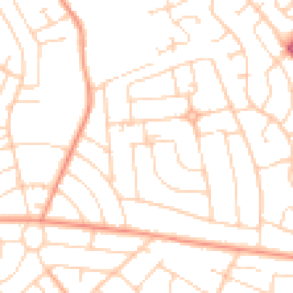 Daytime road noise heatmap for DE21 4JB