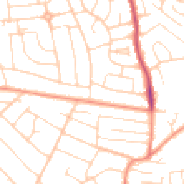 Daytime road noise heatmap for DE21 4JH
